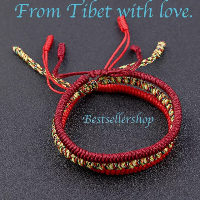 Tibetan Handmade Knots Adjustable Fortune Buddha Lucky Bracelet Buddhist Rope