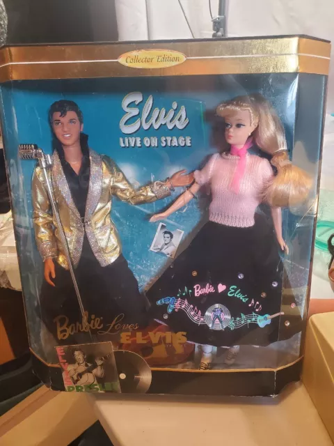Vintage 1996 Barbie Loves Elvis Collector Edition Mattel 2 Piece Doll Set