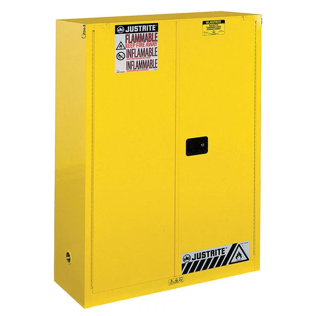 JUSTRITE 894530 Flammable Cabinet,60 Gal.,Yellow