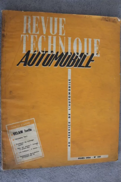 REVUE TECHNIQUE "Ausgabe: März 1956" Nr. 119 - Reparaturanleitung VELAM Isetta