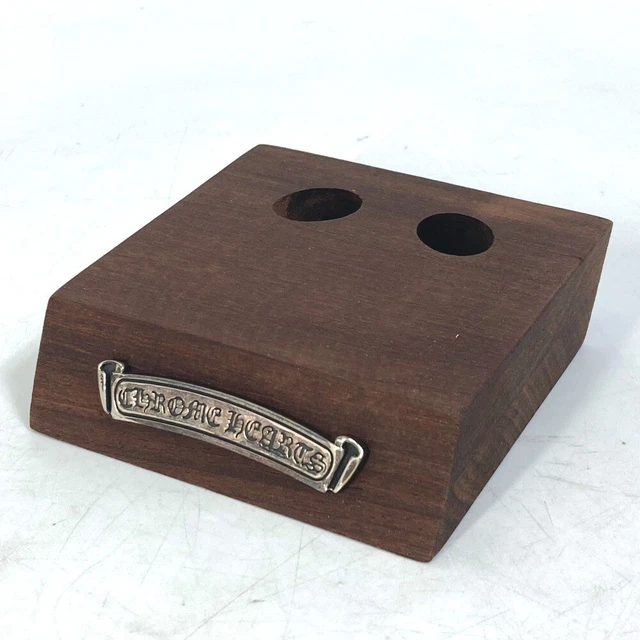 CHROME HEARTS Interior Logo Plate Walnut Ebony Eyewear Display Wood Brown