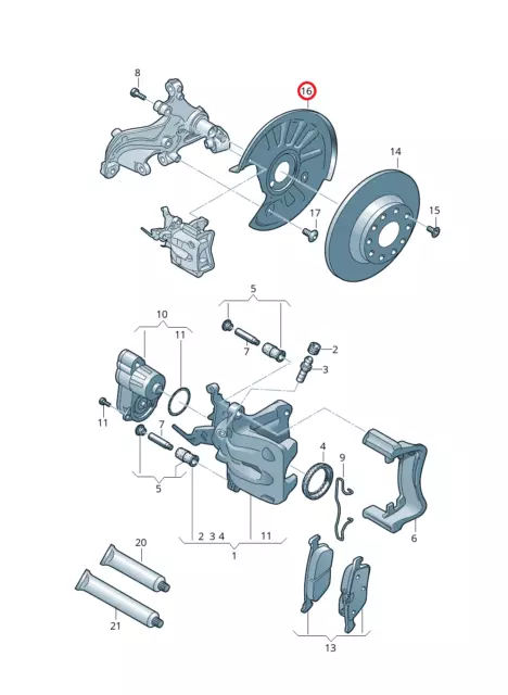 New Genuine Vw Audi Skoda Seat Rear Brake Disc Protection Plate Left Side N/S 3
