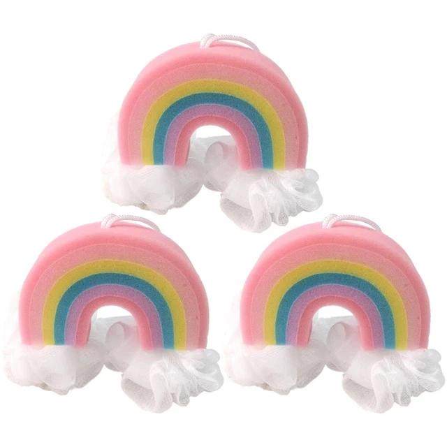 Bola de baño exfoliante con forma de arco iris 3 piezas