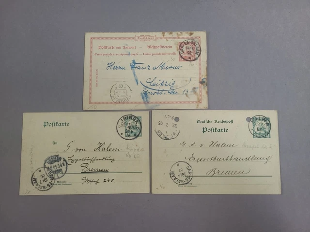 3x Ganzsache DOA Deutsche Kolonie Deutsch Ostafrika Iringa , Kilwa Dar Es Salaam