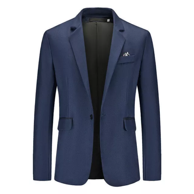 Mens Formal Business Blazer Jacket Wedding Party One Button Smart Suit Coat Tops