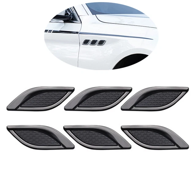 6x Shark Grille Car Fender Side Fake Vents Modified Sticker Popular Decoration