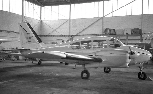 Piper PA-23-250 Aztec, D-IBAT at Dusseldorf, 7 Jun 1961 - B&W Neg_6141