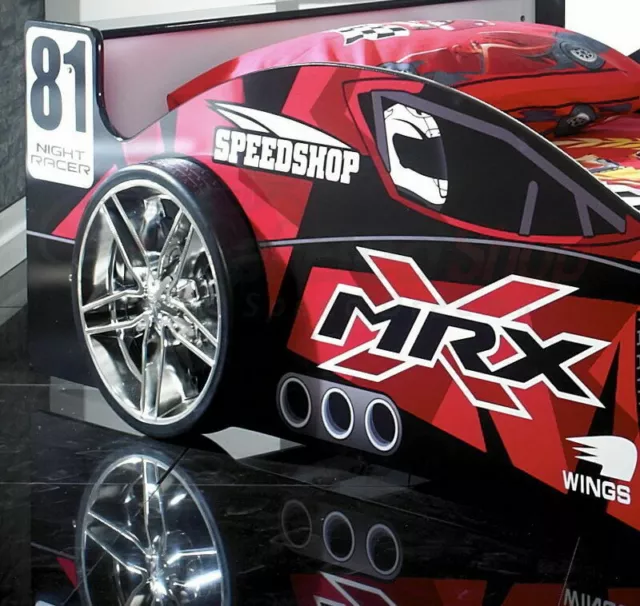 Boys Black Childrens Kids Car Bed Frame 3ft Single MRX Formula 1 Racer Car 2