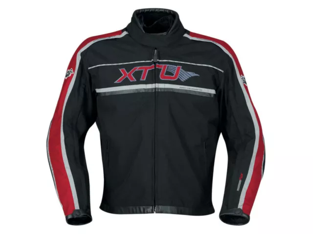 XTU Veste/Blouson en Tissu Napoli Noir-Rouge Blouson Moto En Polyester