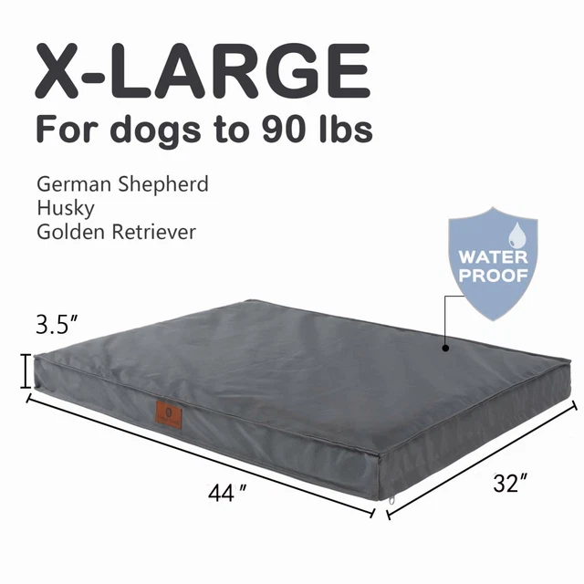 Tail Stories Gray Mattress Orthopedic Memory Foam Dog Bed 44x32" for Large Dog
