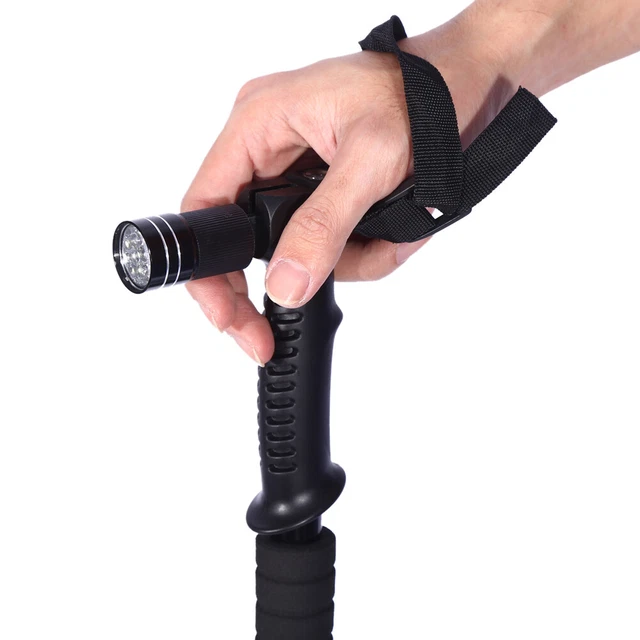 (Negro) Bastón telescópico antichoque portátil con luz LED Ajustar ANUNCIOS
