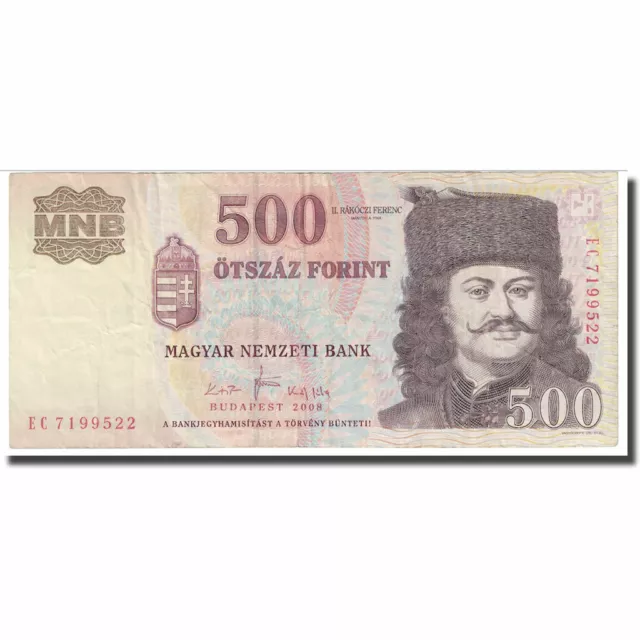 [#646856] Banknote, Hungary, 500 Forint, 2008, KM:196b, EF(40-45)
