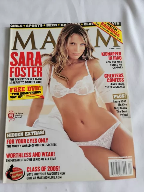 2005 April Maxim Magazin Sara Foster Cheaters Confess Fantasy Baseball (CP296)