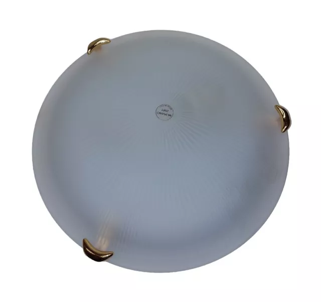 Ceiling Light Oyster Round Murano Frosted Glass Gold Clips LED Compatible RRP$96