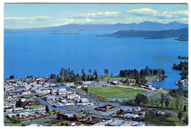 1980s Postcard Aerial View Lake Taupo North Island New Zealand Unposted