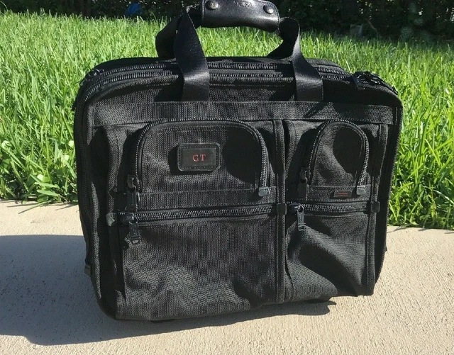TUMI 'Alpha' Black Nylon Expandable Wheeled Briefcase - 26104DH 2