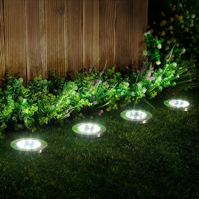 4/8/12 Solar Powered LED Buried Inground Recessed Light Garden Outdoor Deck Path