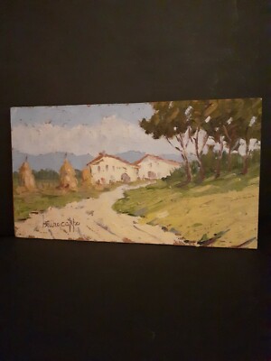Paesaggio Aldo Dezza San Mauro T.se 1937 - Torino 2015 olio su tavola 