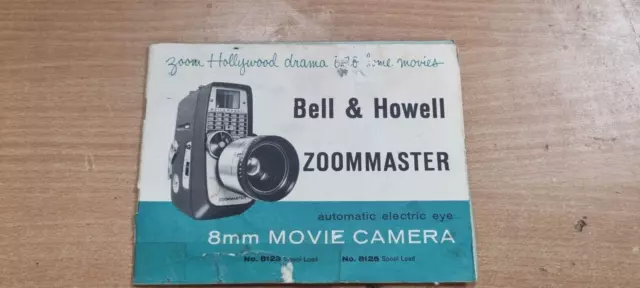 Vintage Movie Camera  Owners Instruction Manual Bell And Howell Zoommaster
