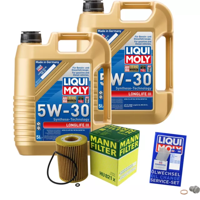 Mann-Filter Filtro de Aceite 10L Liqui Moly Longlife 3 III ) 5W-30 para Chrysler