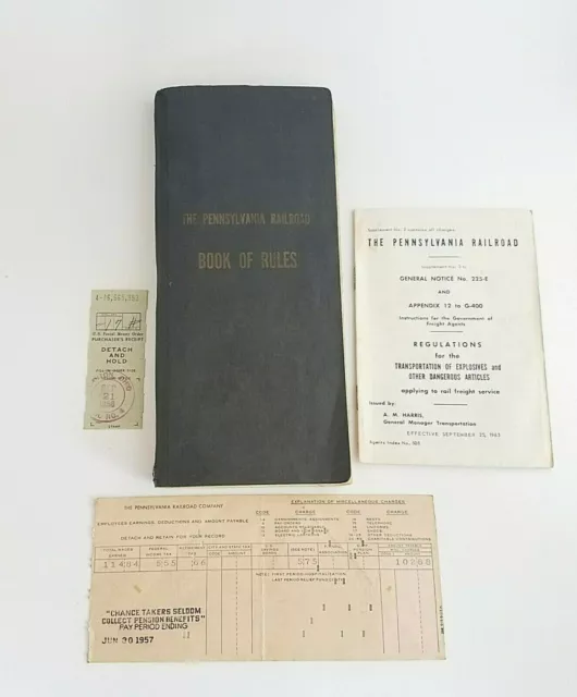 The Pennsylvania Railroad Book Of Rules 1956 and Explosives & Dangerous Articles