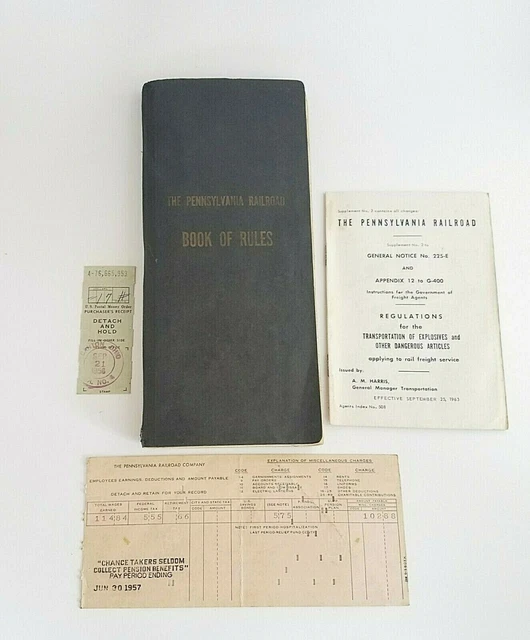 The Pennsylvania Railroad Book Of Rules 1956 and Explosives & Dangerous Articles