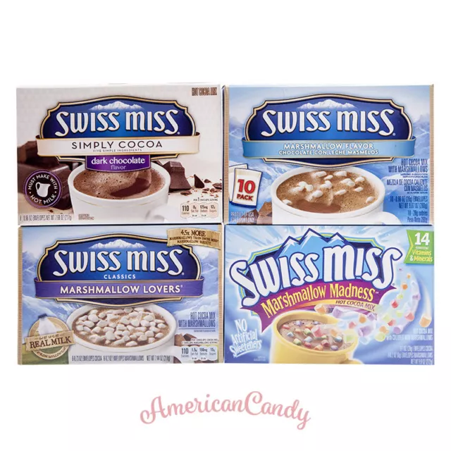 8x SWISS MISS USA Milch-Schokoladenpulver (4 Sorten zur Auswahl)  (40,13€/1kg)
