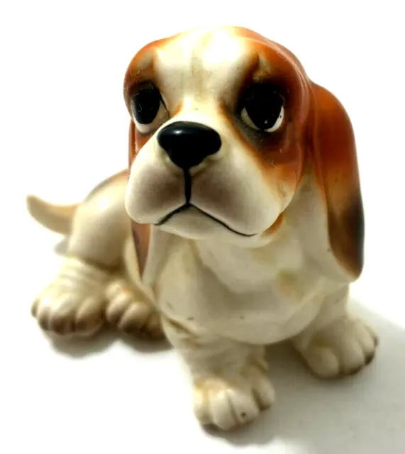 Vintage Beagle Hound Ceramic Figurine Marked A-714  2.75"