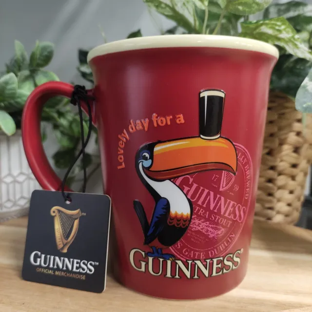 Large Guinness Mug - Red with Toucan