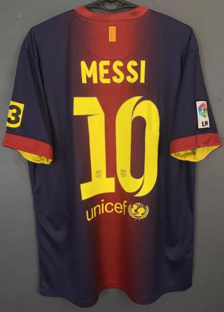 Uefa Men's Fc Barcelona 2012/2013 Messi #10 Football Soccer Shirt Jersey Size L