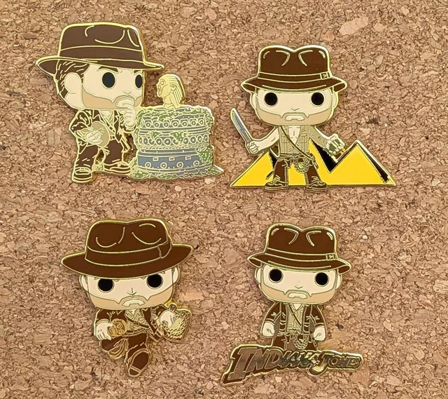 FUNKO POP PIN Set of 4 Indiana Jones Raiders of the Lost Ark Loungefly ...