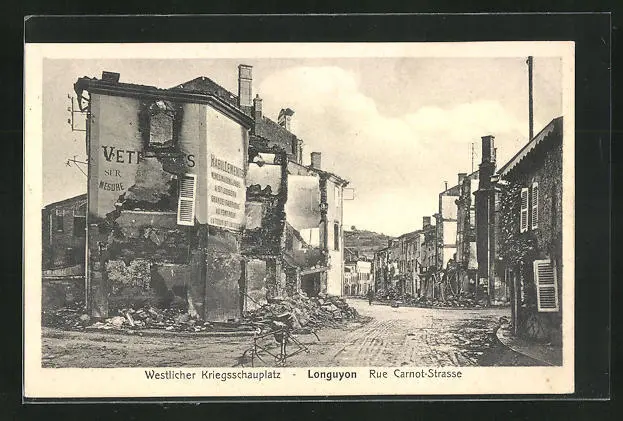 1914 CPA Longuyon, Rue Carnot