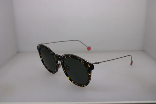 Authentic Christian Dior OM785 Havana Plastic Round Womens Sunglasses Black Lens