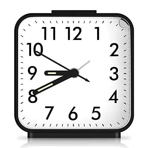 Ankilo 2023 NEW Alarm Clocks Bedside, Silent Non Ticking Small Clock, Black