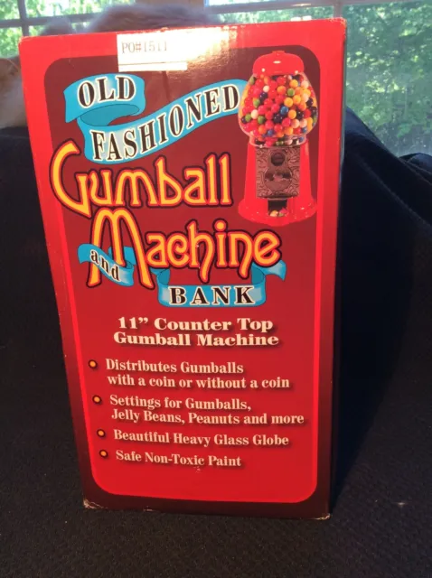 Old Fashioned Gumball Machine And Bank 11" Brand New Never Opened