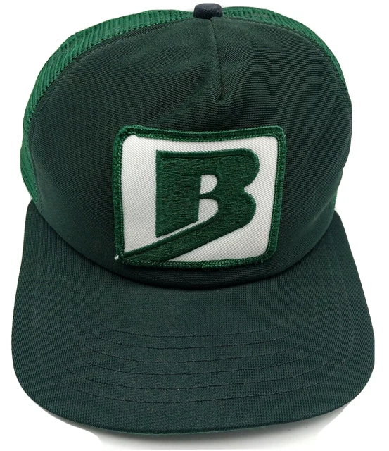 BURTON RUBBER PROCESSING (OH) hat vintage green adjustable cap w/ patch USA made