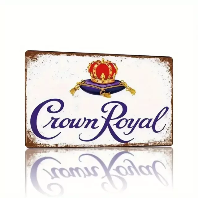 Crown Royal Vintage Metal Tin Sign 8"x12" Bar Sign Man Cave Retro Decoration