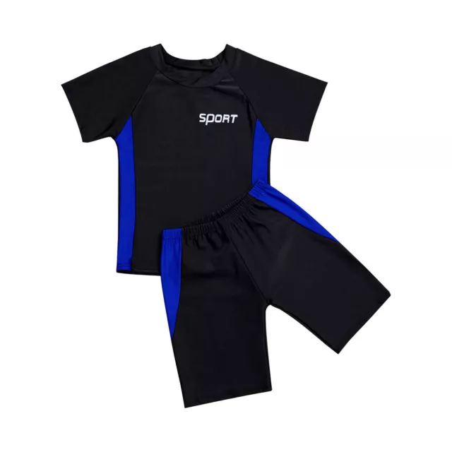 Kids Boys Swimming Costumes Swimsuit Rash Guard Set Beach Shorts and Shirts Set