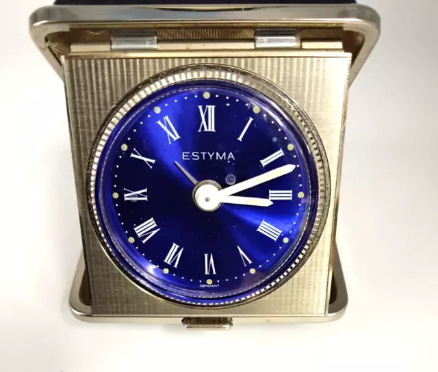 Vintage Estyma Travel Alarm Clock 1970 Fully Working