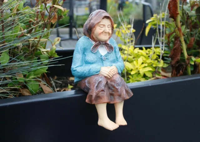 Harz Großmutter Statue Garten Terrasse Figur Ornament Deko Skulptur