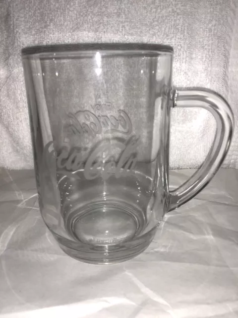 Coca-Cola Etched Glass Mug. Made in France