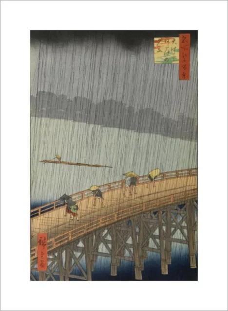 Sudden Shower - Utagawa Hiroshige Japan 36x28 Kunstdruck Poster Plakat Bild