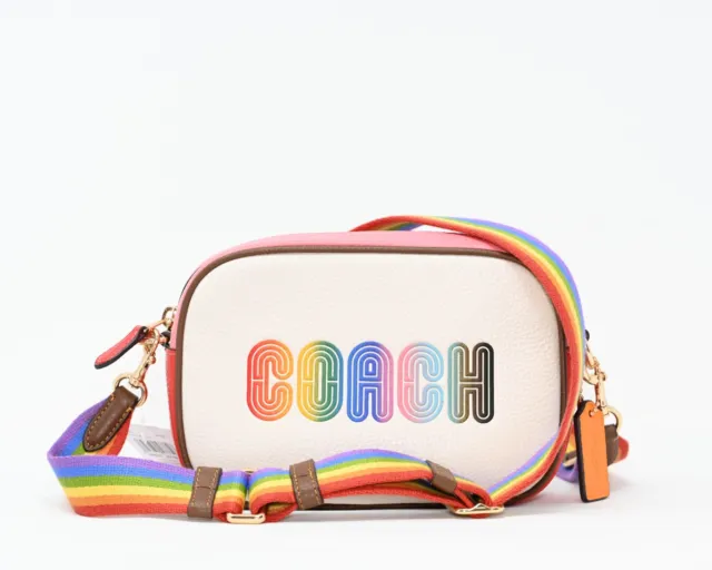 COACH JAMIE Mini Camera Bag w Pride Rainbow Coach Pebbled Leather C9939 NWT $298