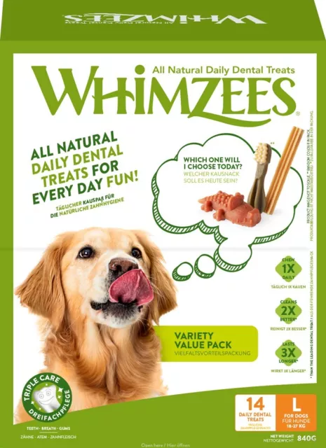 Whimzees Variety Value Box L 14St Kausnack, Kauknochen, Snack, Hundesnack, Lecke