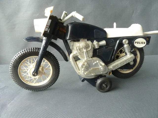 Ancienne Moto De Police Bandai En Tôle Téléguidée – Années 60