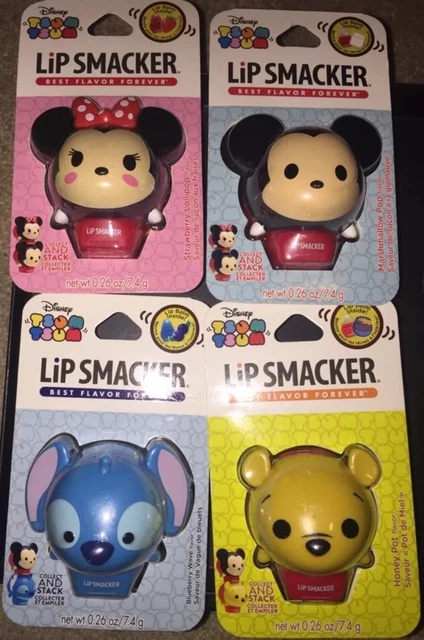 NEW Disney Tsum Tsum Lip Smacker Lip Balm Set of 4-Pooh, Stitch, Mickey & Minnie
