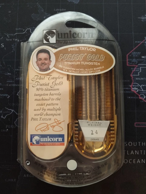 PHIL TAYLOR UNICORN Purist Phase 2 Golden Darts 24g Rare Pro Steel