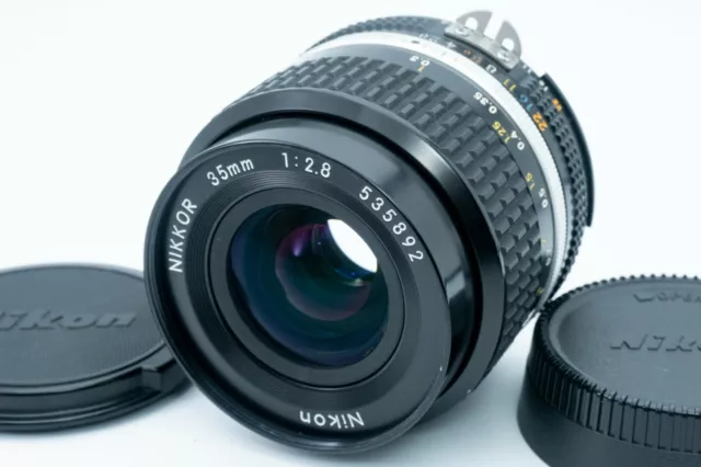 " Mint " Nikon Nikkor 35mm F/2.8 Ais Ai-S Angle Large Mf Objectif Pour De Japon
