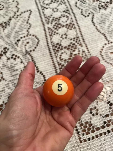 Replacement Mini Billard Pool Ball 1.5" Ball Number #5 Solid Orange 1.8 Oz Small