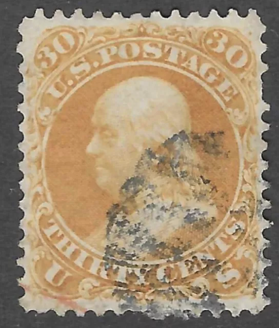 Scott 71   Used  30c Franklin     1860 Issue     Nice Stamp!!!